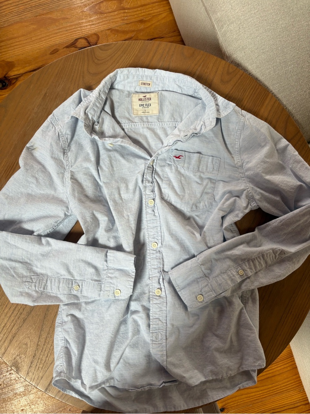 Hollister Light Blue Women's Button-Down Shirt